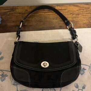 Coach Black Leather Shoulder Bag